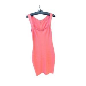 Marciano  Coral-Pink Bandage Mini Dress